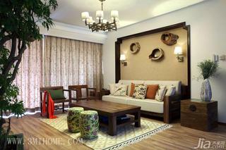 三米设计新中式风格客厅沙发效果图