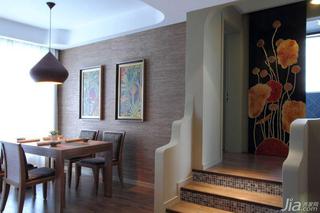 中式风格三居室140平米以上餐厅餐厅背景墙设计