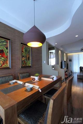 中式风格三居室140平米以上餐厅灯具效果图