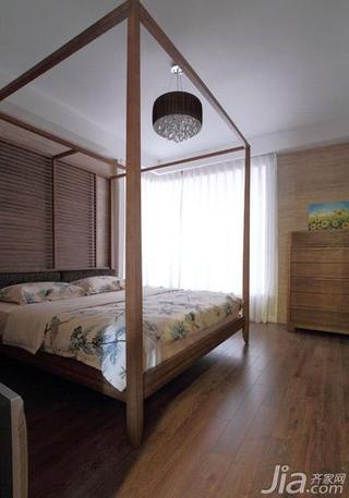 中式风格三居室140平米以上卧室床图片