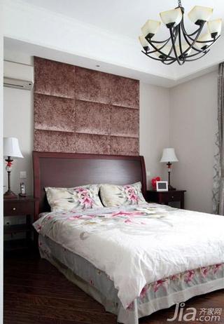 美式乡村风格三居室140平米以上卧室床效果图