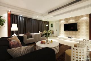 现代简约风格复式140平米以上客厅电视背景墙茶几效果图