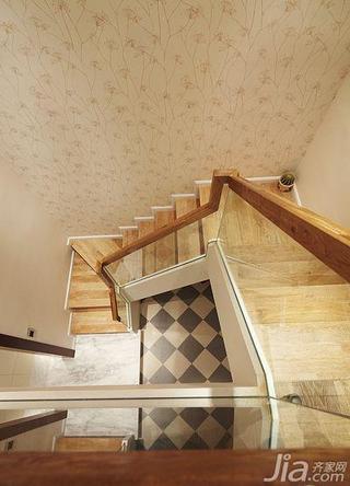 现代简约风格复式140平米以上楼梯壁纸图片