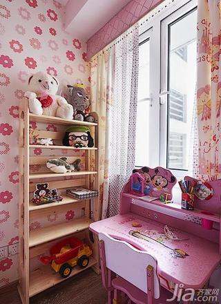 简欧风格二居室粉色80平米壁纸图片