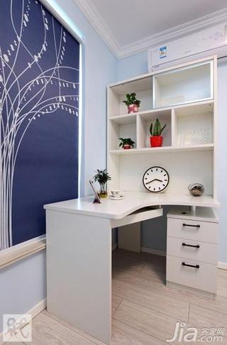 宜家风格二居室蓝色60平米书桌效果图