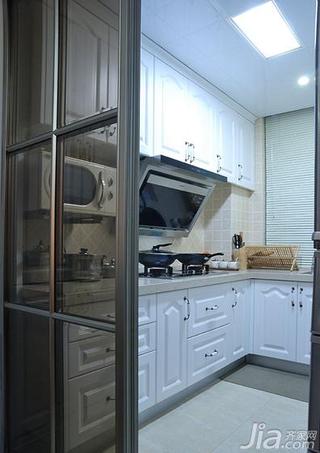 美式风格二居室白色100平米厨房橱柜定做