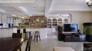 美式风格复式140平米以上开放式厨房吧台设计图