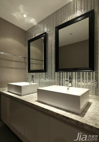 现代简约风格四房140平米以上卫生间洗手台图片