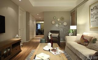 美式风格三居室富裕型客厅背景墙沙发效果图