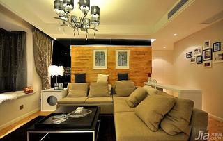 简欧风格二居室原木色70平米沙发背景墙沙发效果图