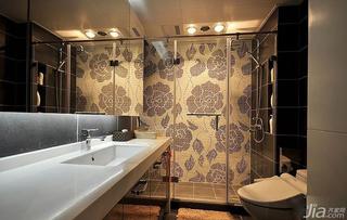简欧风格二居室70平米卫生间马赛克背景墙淋浴房设计图纸