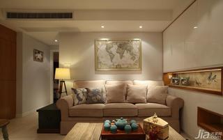 中式风格三居室70平米客厅沙发背景墙客厅灯效果图