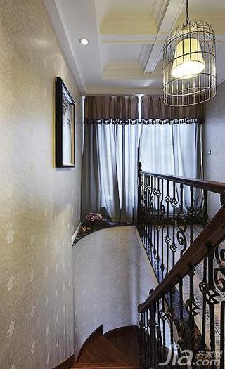 美式风格复式140平米以上楼梯灯具图片