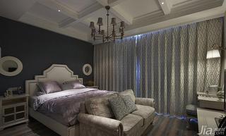 美式风格复式140平米以上卧室卧室背景墙窗帘效果图