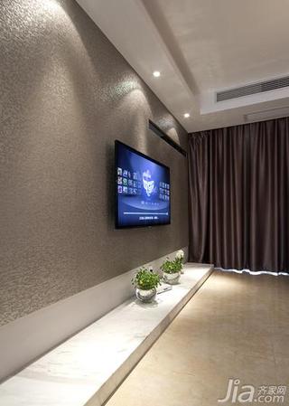 新古典风格三居室110平米电视背景墙窗帘效果图