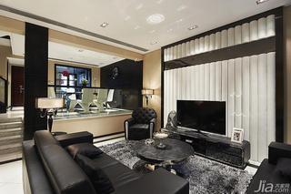 新古典风格复式豪华型客厅电视背景墙客厅灯图片