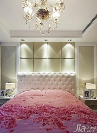 新古典风格复式豪华型卧室软包背景墙灯具图片