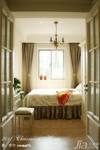 欧式风格公寓130平米卧室窗帘效果图