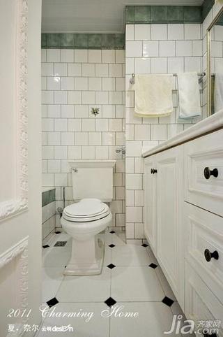 欧式风格公寓白色130平米卫生间马桶图片