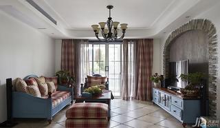 地中海风格四房140平米以上客厅电视背景墙沙发效果图