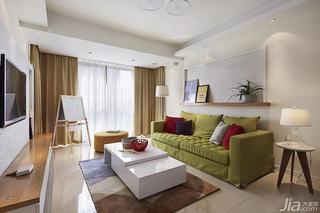 简约风格二居室绿色15-20万客厅沙发图片