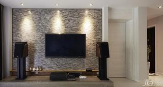 美式风格三居室130平米客厅电视背景墙设计