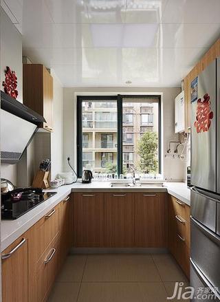 美式风格三居室130平米厨房吊顶橱柜定制