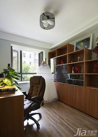 美式风格三居室130平米书房书桌图片