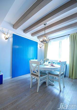 地中海风格二居室90平米餐厅吊顶餐桌效果图