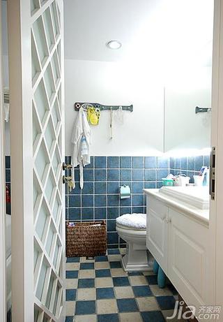 地中海风格二居室90平米卫生间洗手台效果图