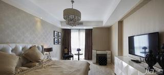 新古典风格三居室140平米以上卧室卧室背景墙灯具效果图