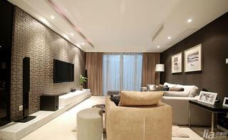 现代简约风格三居室120平米电视背景墙设计