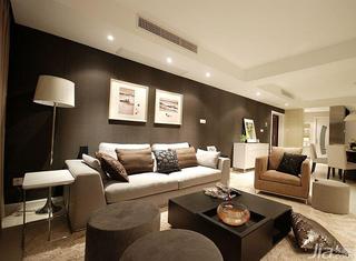 现代简约风格三居室120平米客厅沙发背景墙沙发效果图