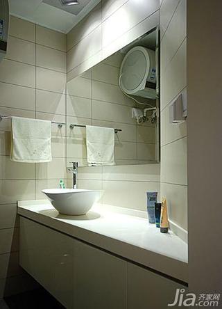 现代简约风格三居室130平米主卫洗手台图片