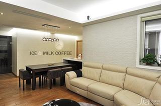 现代简约风格二居室90平米餐厅沙发背景墙沙发效果图