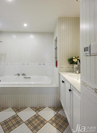 美式风格三居室140平米以上卫生间洗手台效果图