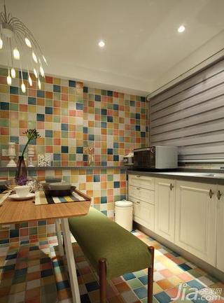 混搭风格二居室70平米厨房瓷砖图片
