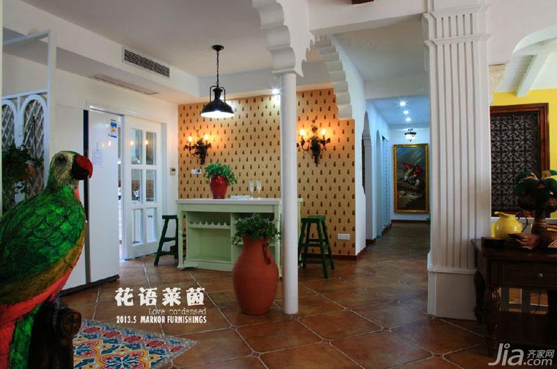 四房装修,140平米以上装修,地中海风格,灯具,吧台,背景墙