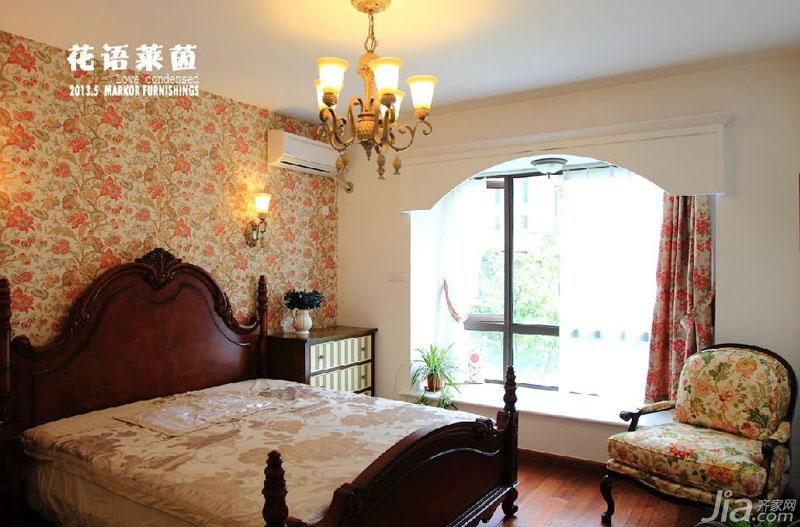 四房装修,140平米以上装修,地中海风格,卧室,飘窗,壁纸