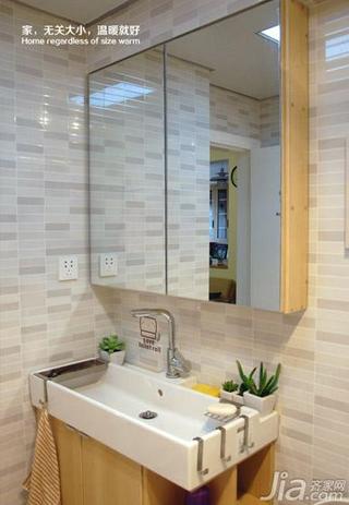 日式风格二居室90平米卫生间洗手台效果图