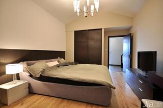 现代简约风格复式140平米以上卧室床图片