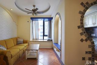 地中海风格二居室80平米客厅沙发背景墙设计