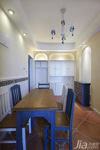 地中海风格二居室蓝色80平米餐厅装修图片