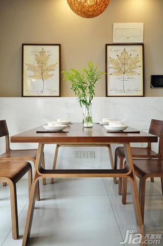 现代简约风格二居室小清新90平米餐厅餐桌效果图