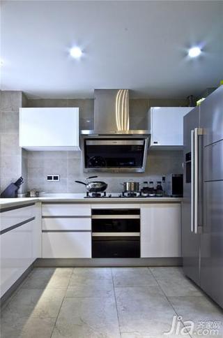 现代简约风格二居室白色120平米厨房橱柜图片