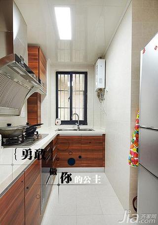 简约风格二居室80平米厨房吊顶橱柜安装图
