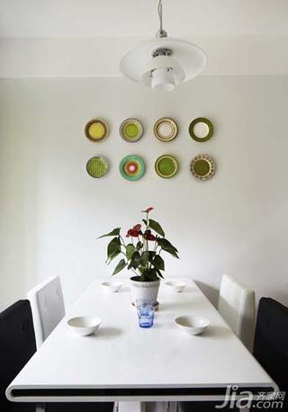 现代简约风格二居室80平米餐厅餐厅背景墙餐桌效果图