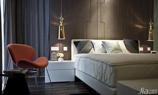 现代简约风格三居室140平米以上卧室卧室背景墙床效果图
