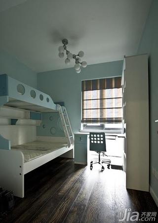 现代简约风格三居室140平米以上儿童房儿童床效果图