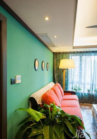 混搭风格三居室绿色90平米沙发背景墙沙发图片